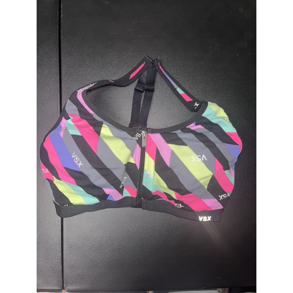 Victoria Secret 34C VSX Incredible Sports Bra Size Lined Underwire Zipper Front
